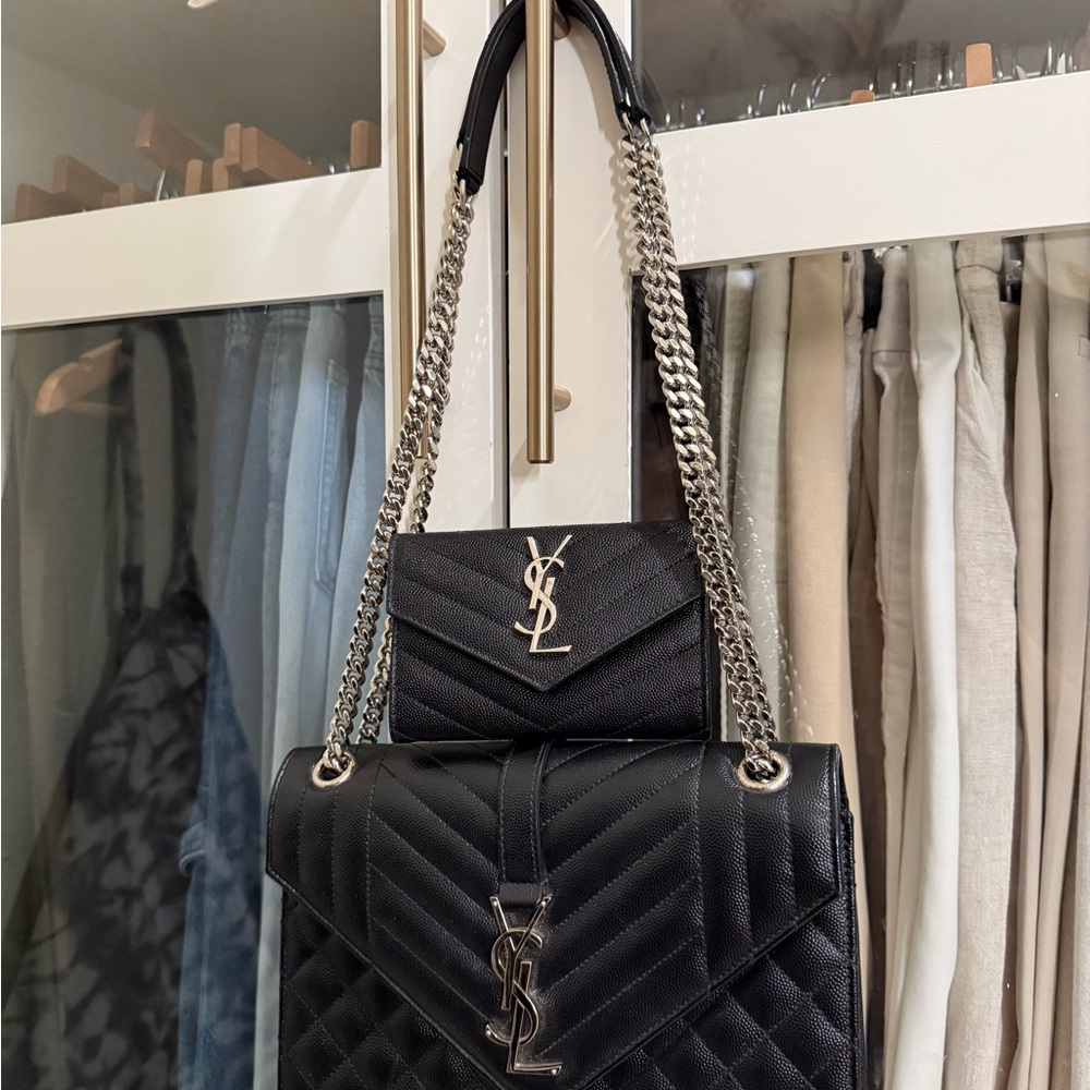 Yves Saint Laurent Black Quilted Shoulder Bag with Chain